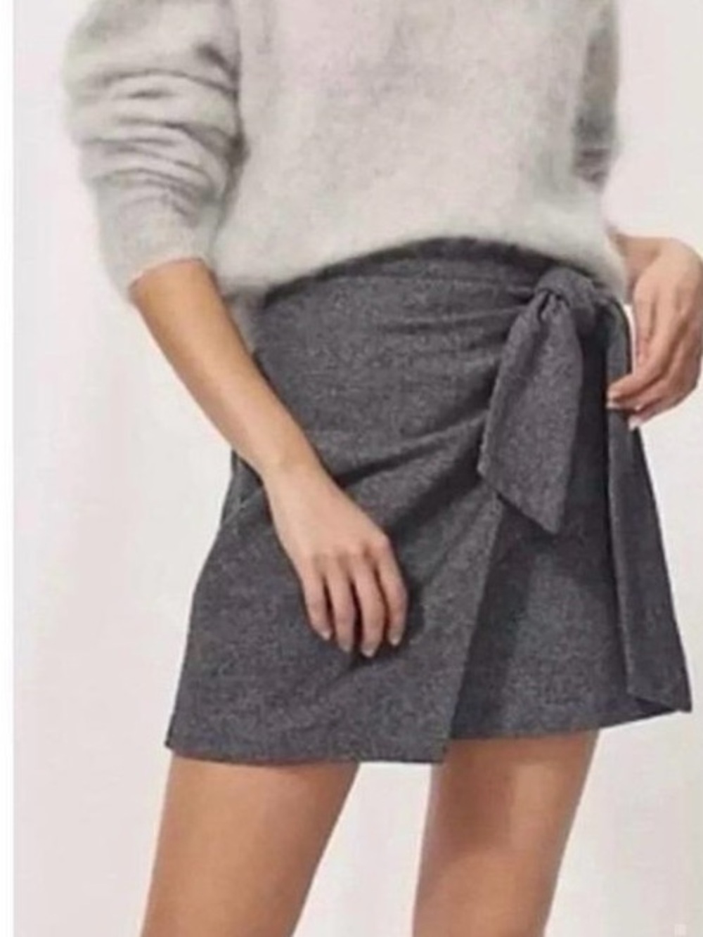 Wilfred Charcoal Tie-Waist Mini Skirt